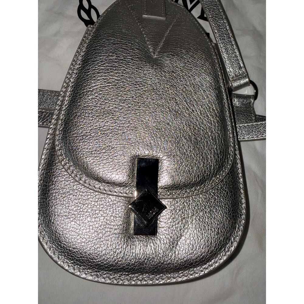 MCM Metallic Calfskin Milano Belt Bag - Silver, Excellent - Picture 3 of 11